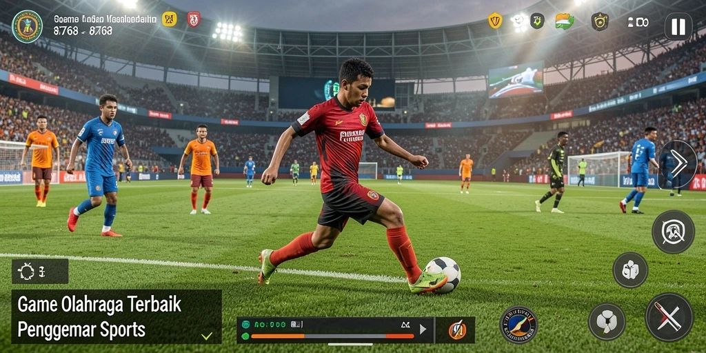 Screenshot utama menampilkan intensitas gameplay olahraga yang mendebarkan.