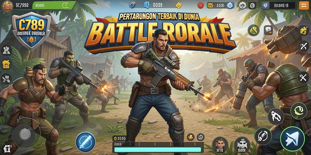 Screenshot C789 menampilkan aksi menegangkan dalam pertempuran Battle Royale.