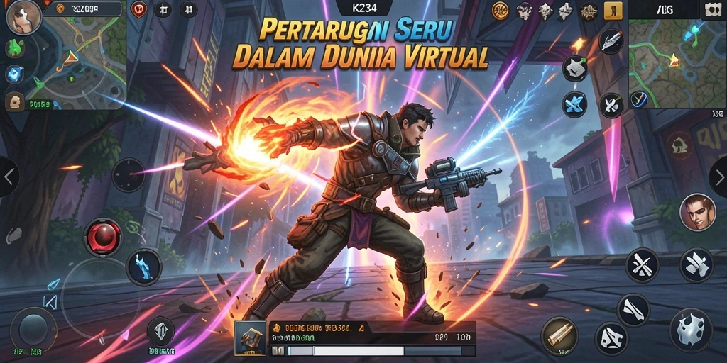 Tampilan gameplay seru K234 dengan pertarungan yang intens.