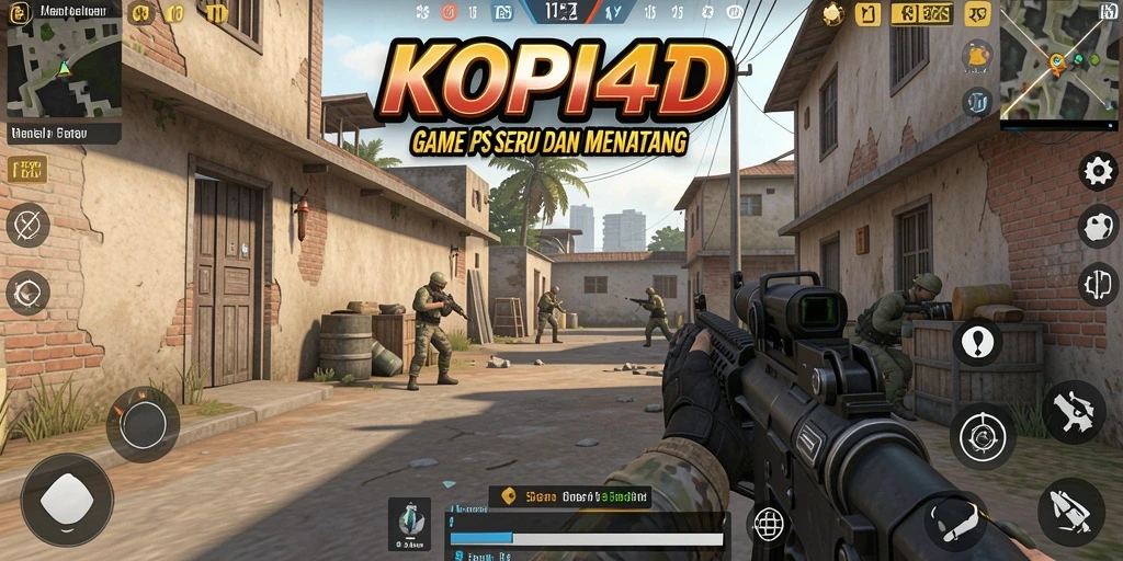 Screenshot KOPI4D menampilkan aksi tembak-tembakan yang intens di medan perang.