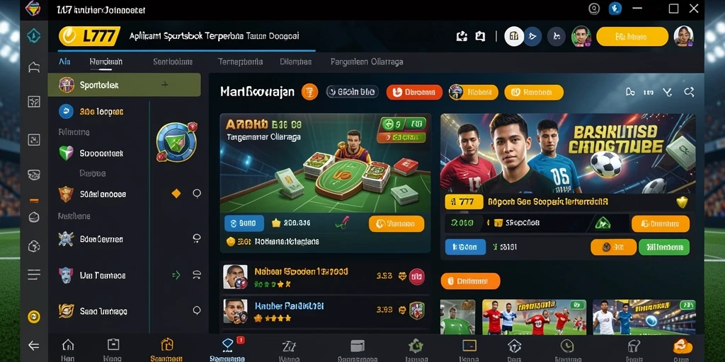 Screenshot L777 menunjukkan tampilan menyerupai antarmuka taruhan olahraga yang menarik.