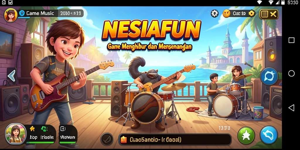 Gameplay NESIAFUN yang seru dengan berbagai tantangan musik.