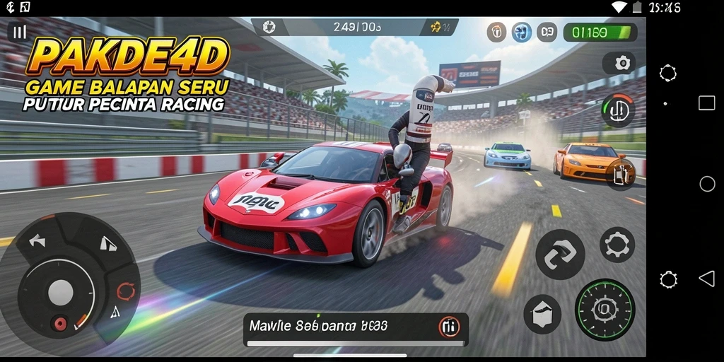 Tampilan gameplay PAKDE4D yang seru saat balapan cepat.