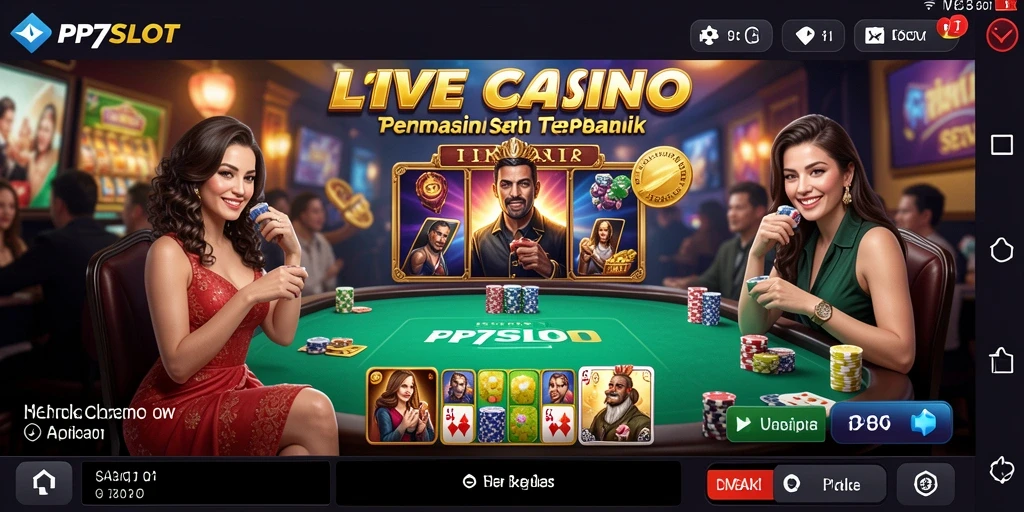 Tampilan menarik dari gameplay live casino di PP7SLOT.