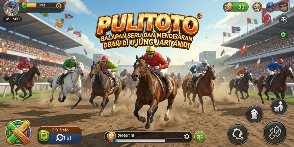 Screenshot gameplay PULITOTO menampilkan balapan yang mendebarkan.