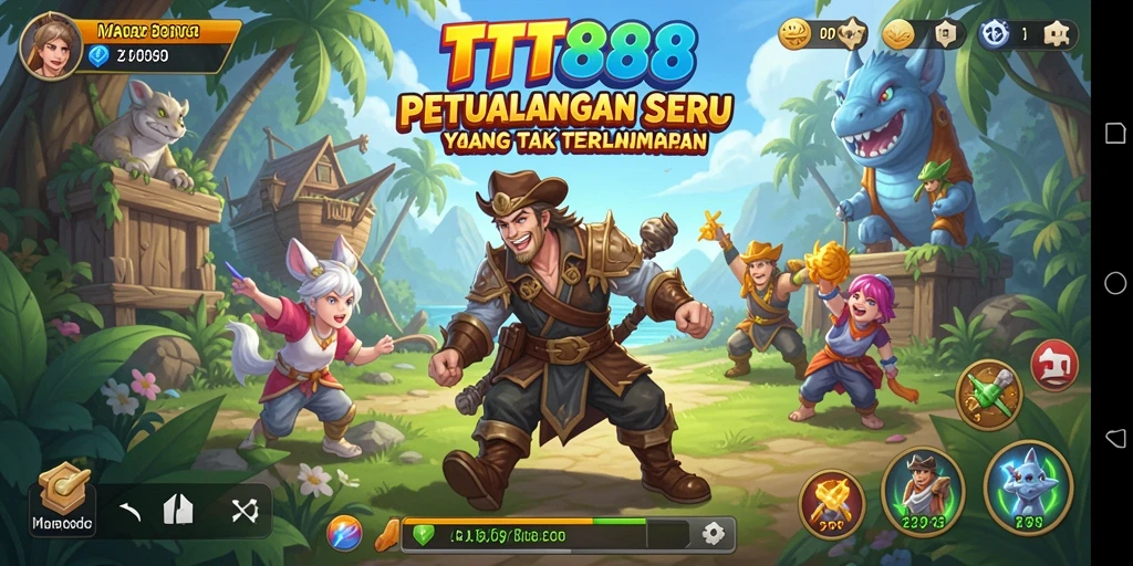 Tampilan gameplay TTT888 yang mendebarkan dalam dunia petualangan.