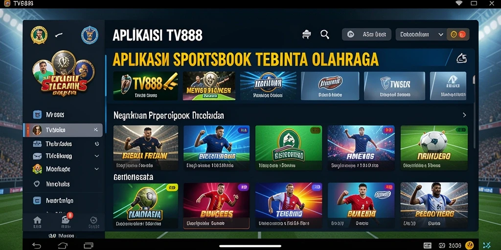 Tampilan gameplay Sportsbook yang menarik dan interaktif di TV888.