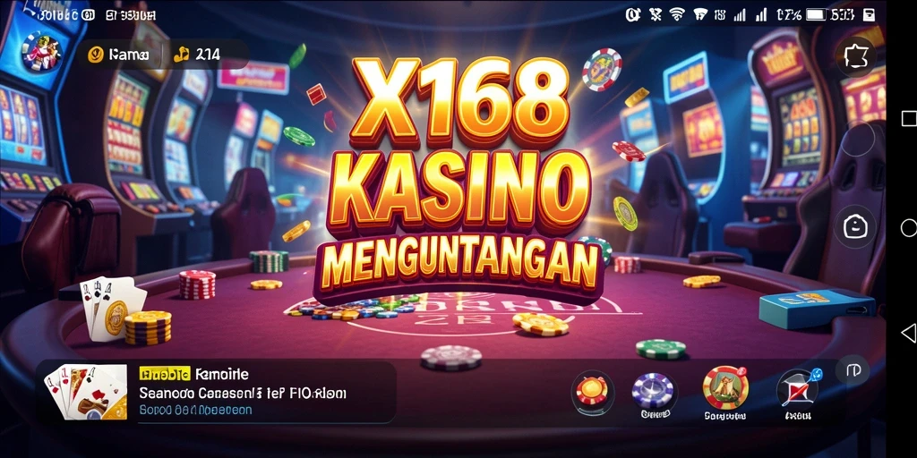 Screenshot gameplay X168 yang menampilkan keseruan permainan Kasino.